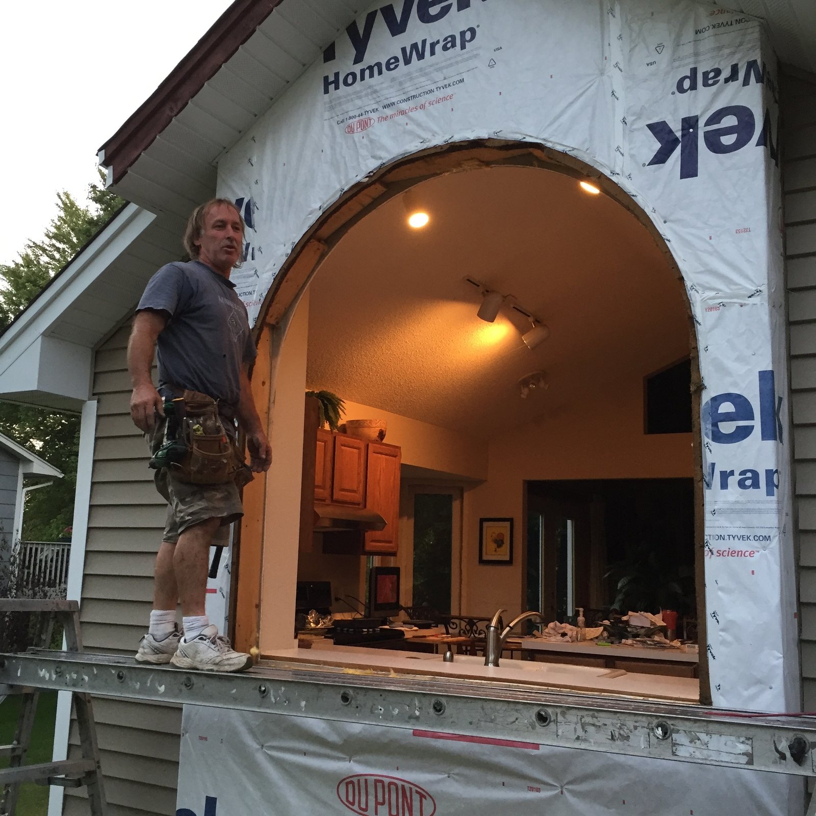 Framed wall opening ready for a new Window
